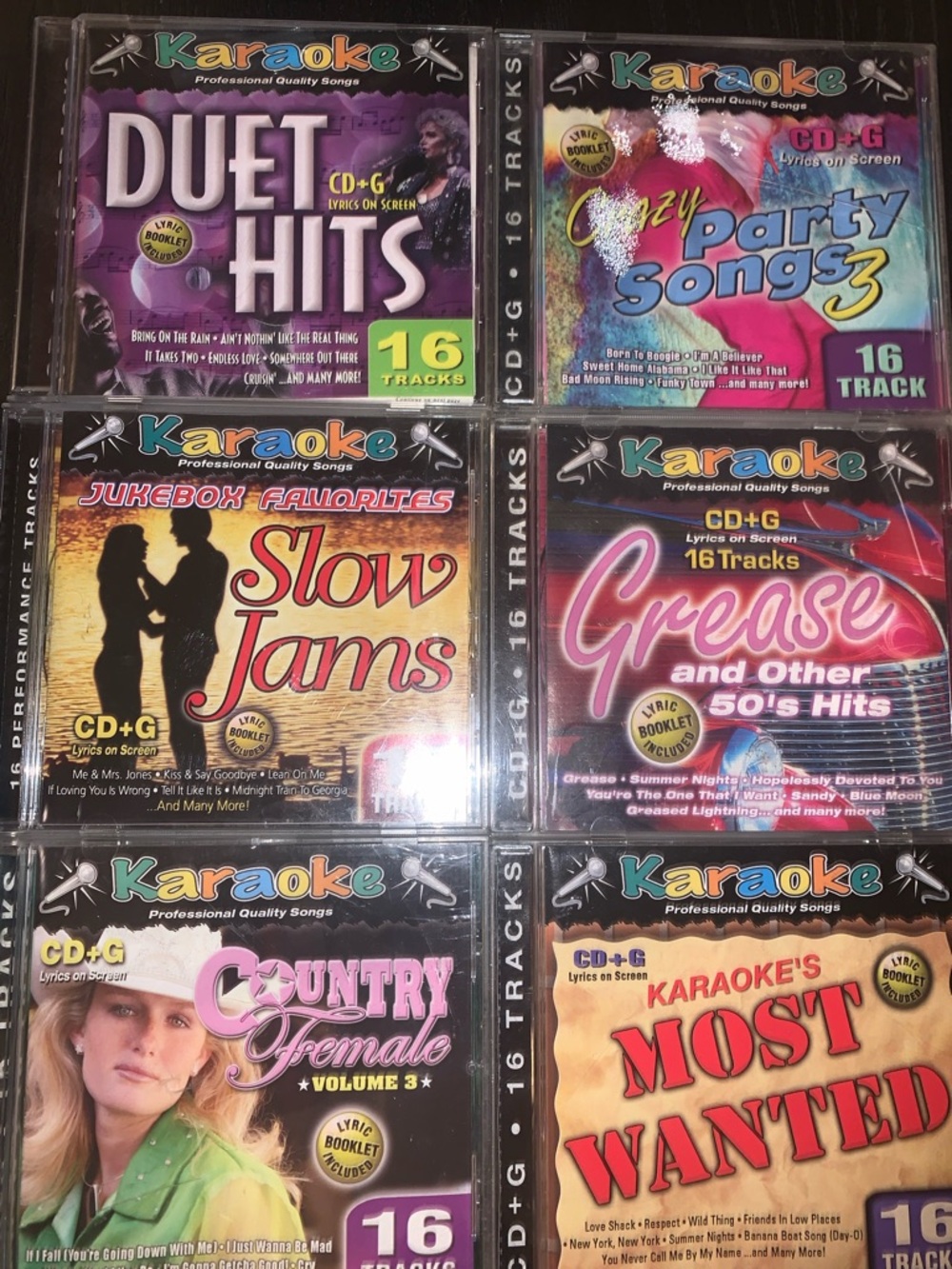 Karaoke CD+G Collection - Duet Hits, Party Songs, Slow Jams, Grease & More